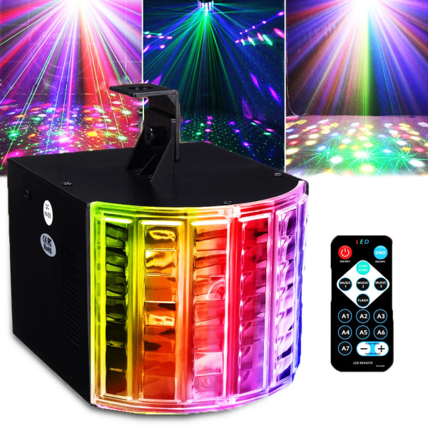 DJ Party Lights, Disco Lights, Projection Laser Lights, Lydstyret scenelys med fjernbetjening, velegnet til fødselsdag Ho