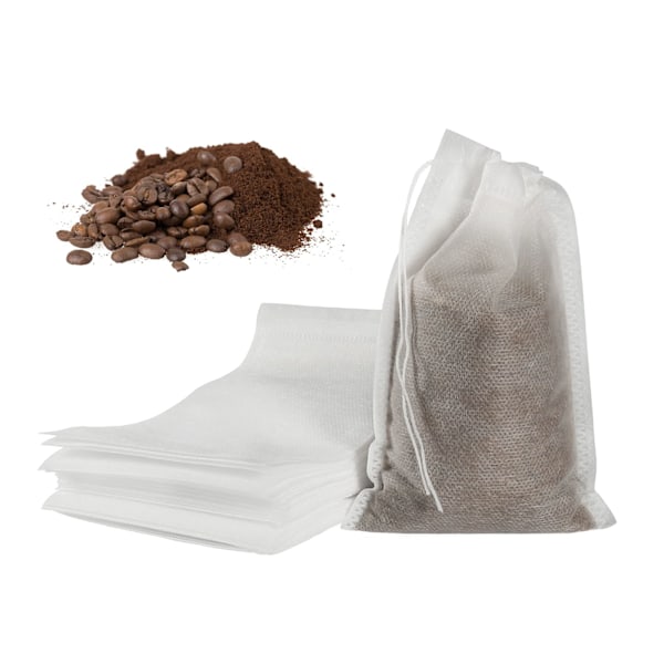 100 st No Mess Cold Brew-påsar, 4x6 tum Engångskaffefilterpåse Fint Masknät Bryggning Snörpåsar för Iskaffe