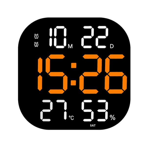Black White Orange Style Countdown Wall Clock, Acrylic LED, 12/24