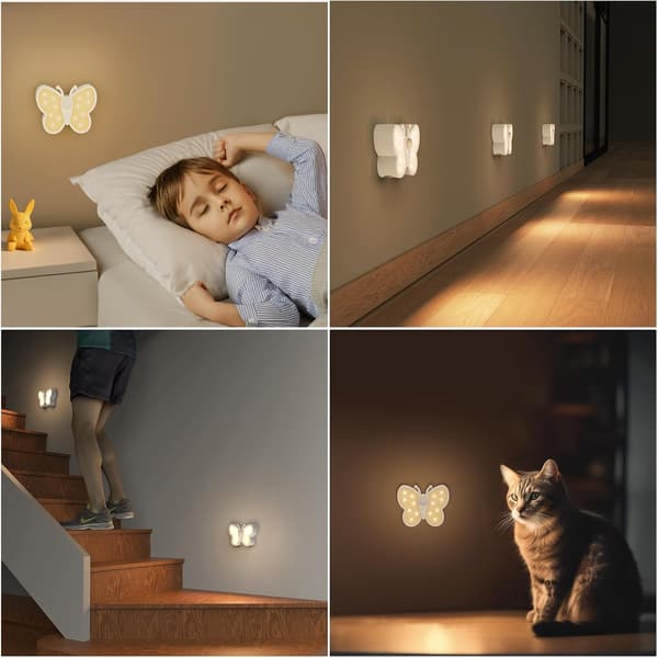 wxsp 2-pack Motion Sensor Night Light - Rechargeable Magnetic LED Lamp - HD021 Model - Auto