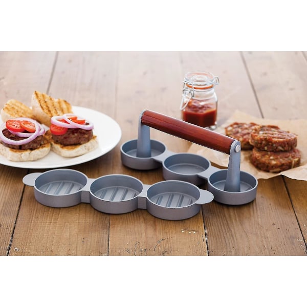 Hjemmelavet Non-Stick Mini Burger Presse I Gaveæske, Aluminium, 24,5 X 7 X 8,5cm