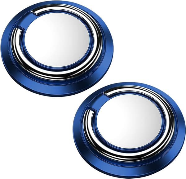 2 stk Mobiltelefon Ringholder Magnetisk Fingerring Stativ Bilmontering Tilgængelig 360 Justerbar Mobiltelefon Loop (Blå)
