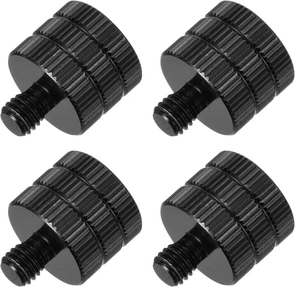 Mikrofonstativadapter Hun M8 til Han M6 Aluminiumlegeringsskrue til Mikrofonstativ Sort 4 Stk - 16mm x 20mm size_name 1.3FT