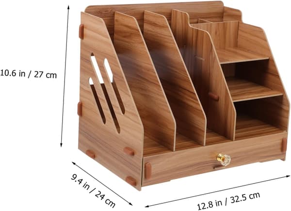 Durable Wooden Storage Box for Sundries Simple Desktop Organizer with Drawer