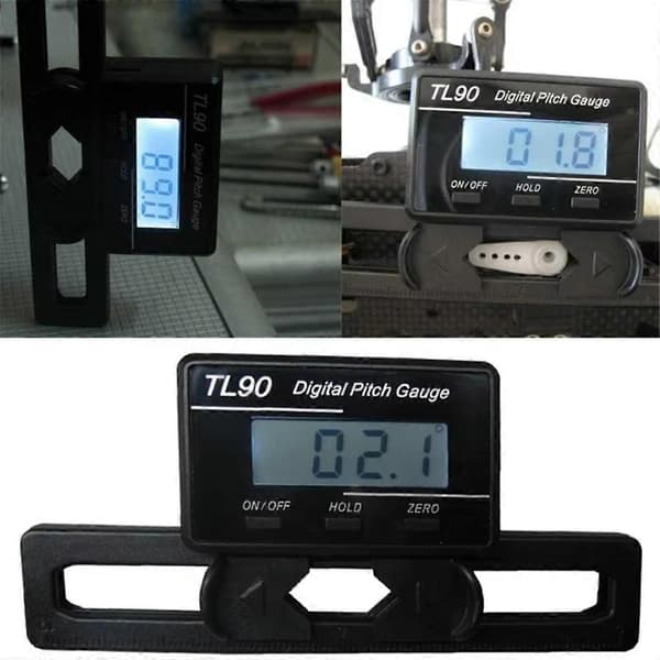 TL90 LCD Digital Pitch Gauge Propeller Blade Angle Measurement Tool Backlight Gyro Sensor ST250-800 Size Helicopter