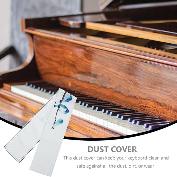 Cotton Linen Piano Keyboard Cover, Thickened Dustproof Cloth, Smooth Surface Keeps Piano Clean, Suitable