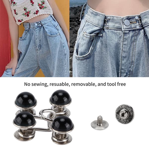 Practical Reusable Button Pins - 16 Pcs, Sturdy and Durable, Detachable Card Slot Design, Small Black Pearl