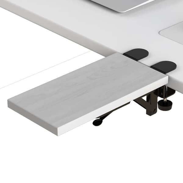 Ergonomisk skrivebordsforlenger, 30x15 cm, Borefri (Hvit)