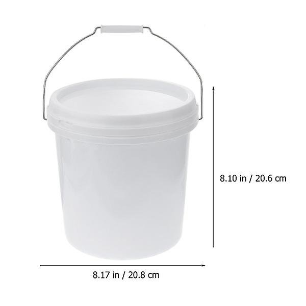 Behållare Lock Gallon färghink 1,5 gallon hink Handhållen plasthink Färghinkbehållare White 20.8X20.8cm