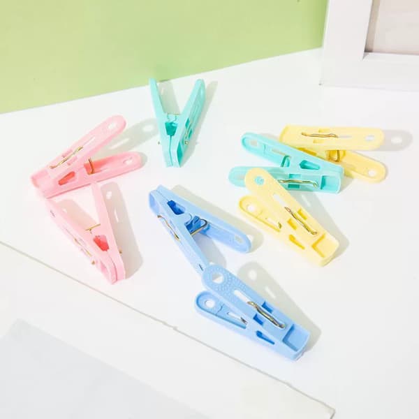 Clothesline Clothes Pins, 48 Pack, Strong Laundry Clips for Windproof Accessories, Rust-Resistant Clips with Bag for Home and Garden