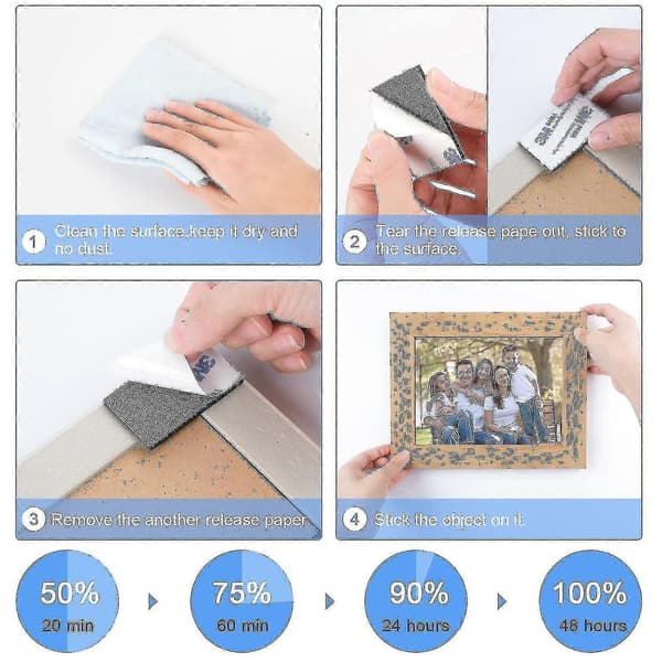 Dobbeltsidige 3M selvklebende puter - 60 stk skumtapeputer kompatible med montering