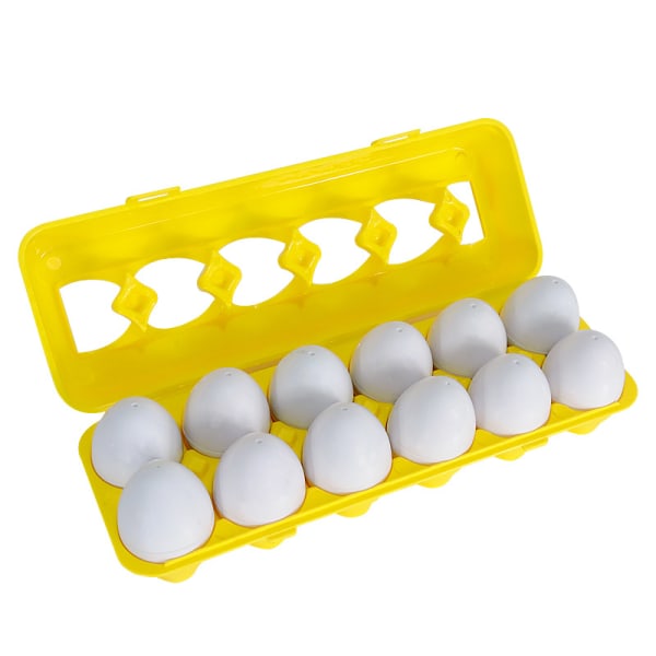 Påsk Matchande ägg Färg- och formigenkänning Sorterare Pusselfärdigheter Pedagogiska leksaker för barn och toddler att lära sig färg och form (12 ägg)