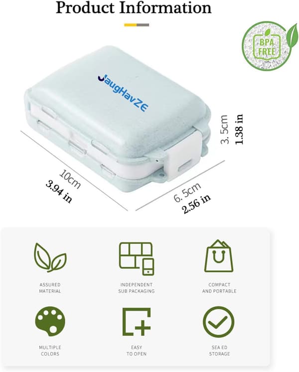 Weekly Pill Box 7 Days Small Pill Case Organizer Sealed Portable Medicine Dispenser Pill Boxes Travel
