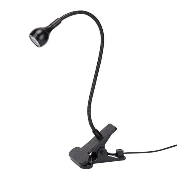 USB UV LED svart lyslampe med svanehals og klemmearmaturer for UV-gelnegler og ultrafiolett herding, Plug & Play, bærbar, sateng