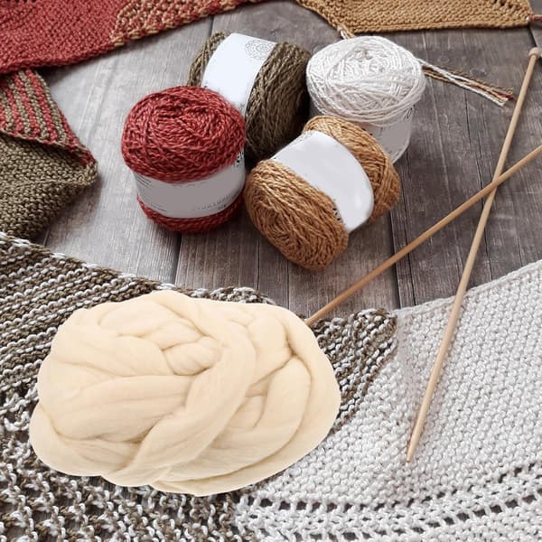 Ullrovinggarn for håndverk, pedagogisk bruk, lett å forme, enkel elegant beige