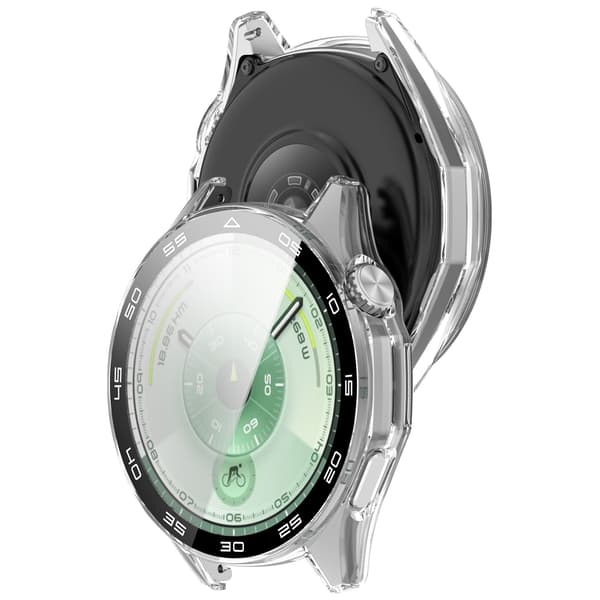 Clear Protective Case with Scale Compatible with Huawei Watch GT6 46mm - PC + Tempered Glass