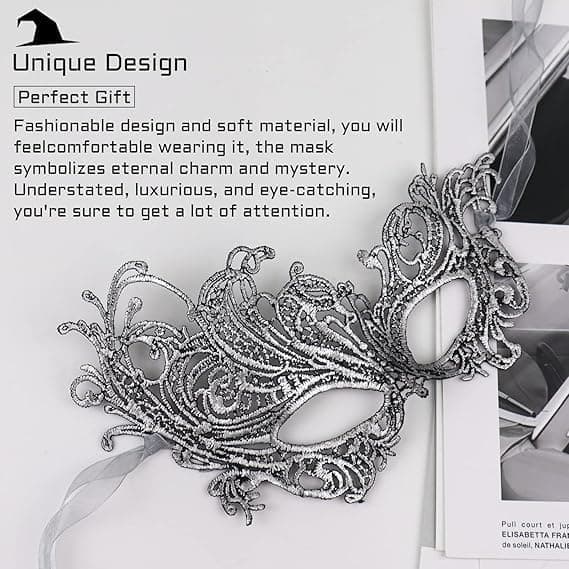Party Lace Mask Halloween Same Style Half Face Stereotypical Sexy Silver Masquerade Mask