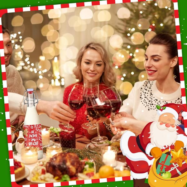 6 sæt Coquito-flasker 16 til Christmas Red