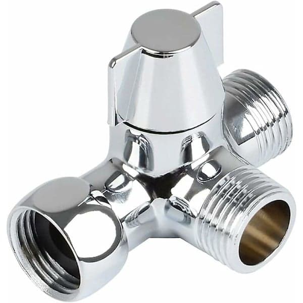 Massiv messing 3-vejsventil, 3-vejs omskifterventil, 3-vejs bruseventil, G1/2\" T-adapterventil, til bruser, håndbruser og omskifterbruser