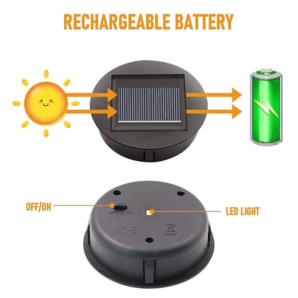 4 stk. solcellelamper med LED-lys, solcellelamper, LED-solcellepanel lyktlokk for utendørs hengende hagelykt