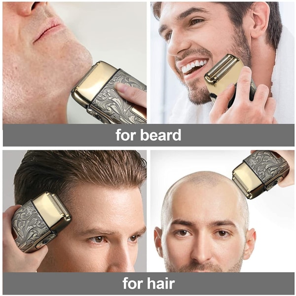 Sähköinen partakone, kaksinkertainen kalvo, 3 nopeutta, parranajokone kaljuille miehille, partaleikkuri, parturitarvikelahjoja hänelle