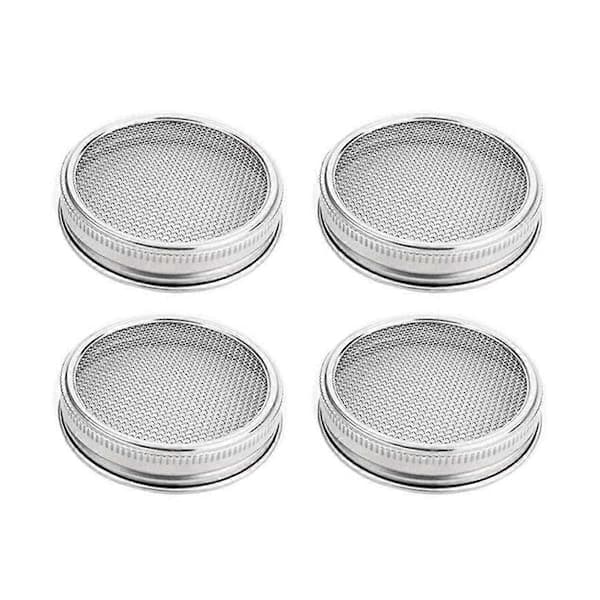 4-pak spirelåg i rustfrit stål til brede Mason-glas til spiring