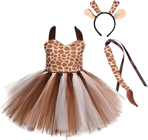 Girafkostume til børn, prinsessekjole med tutu