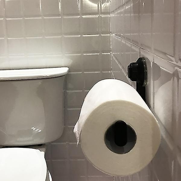 Sugerørsholder Køkken Badeværelse Opbevaring Vandafvisende og Fugtsikker Håndklædeholder Toiletpapirholder (Sort)