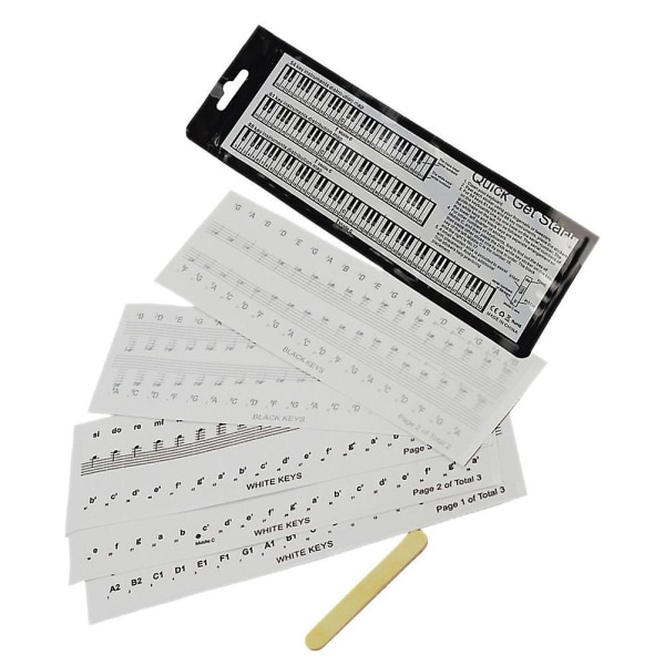 6 st Pianoklaviaturdekaler Tangentdekaler för Elektroniskt Tangentbord Vita 4,25X8,5CM White 4.25X8.5CM