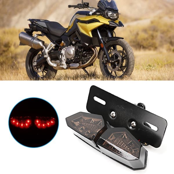 Retro Multifunktionel Motorcykel Baglygte LED Blinklys Bagbremselys