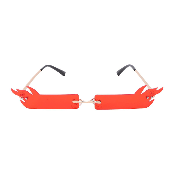 1st roliga festglasögon Flame solglasögon Coola glasögon för festRöda15,5x14,5cm Red 15.5x14.5cm