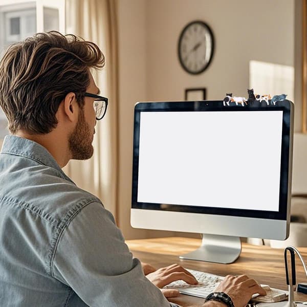 Sæt med 5 søde kattefigurer, perfekte som mini-bilpynt, skrivebordspynt eller til udstilling i stuen eller nær din computer.