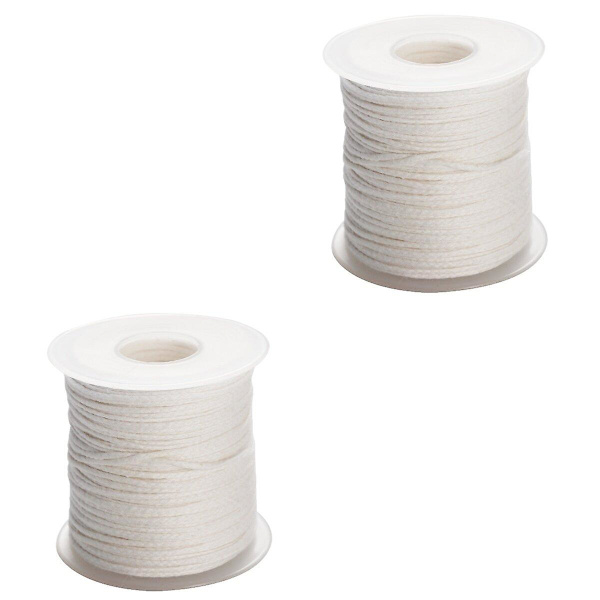 3 Rullar 61 Meter Förvaxade Veke Ljustillverkningsmaterial DIY Bomull 24 Strängar Flätad Ljusveke Spole För DIY Ljus (vit) 2 Rullar 63g 2 Rolls 63g