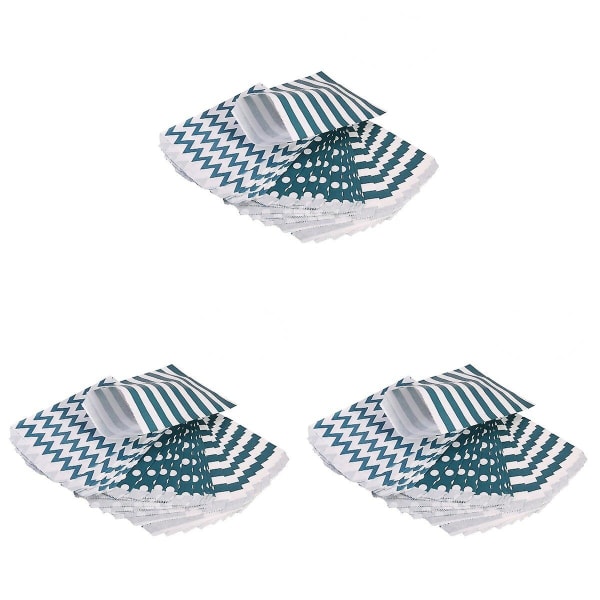 240 stk. Stribede Polka Dot Chevron Bryllups-Sødeposer Party Gaveposer Papirpose (Marinegrøn)144 144 pcs