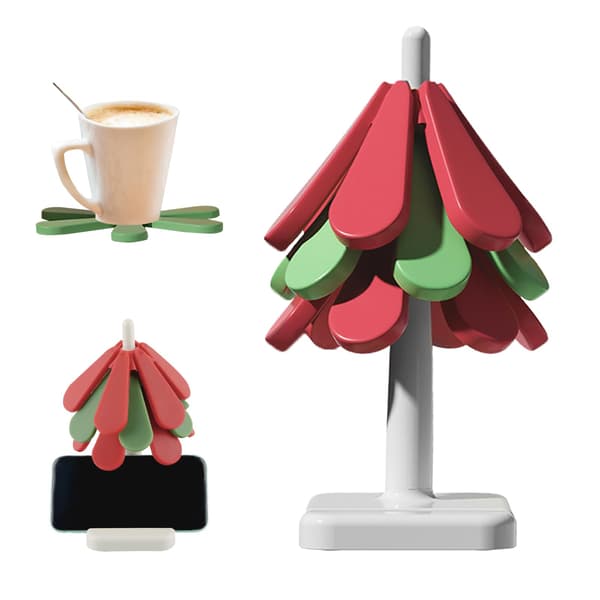 Coasters Silicone Coasters Tree Shaped Coasters Insulated Coasters Washable Christmas Table Mats Coffee Coasters Tree Coasters Insulated Coasters