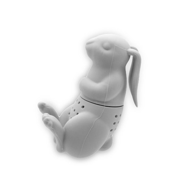 Rabbit Reusable Silicone Tea Infuser, Gray, Fun Gift for Tea Lovers, Clever Kitchen Gadget HASSLE-FREE CLEANING