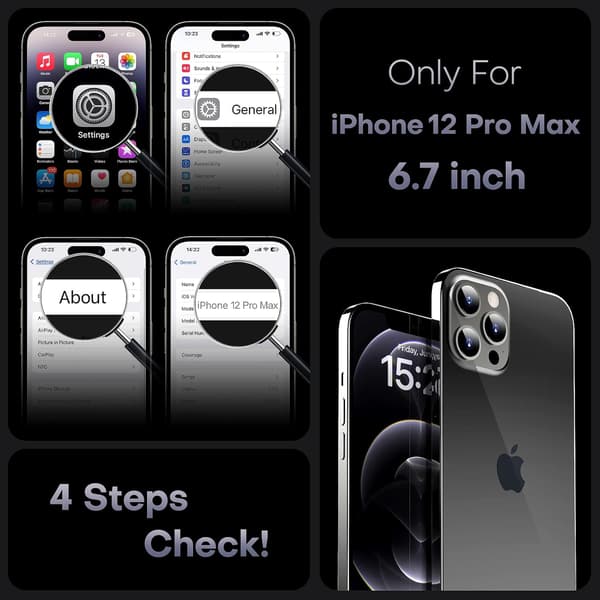 Magnetic Case for iPhone 12 Pro Max - Camera Protection, MagSafe Compatible, Transparent Matte Back