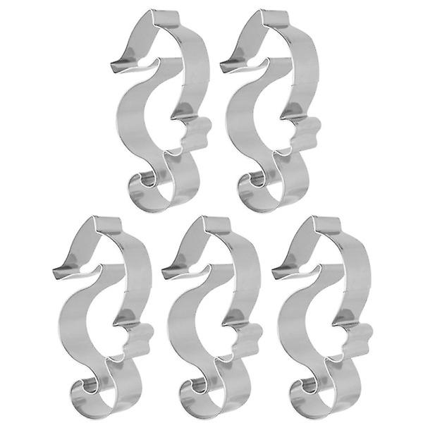 5 st Seahorseformade Kakformar Molds Rostfritt Stål Frukt Skärare Baksformar Baksaker För Hemkök BageriSilver7.5x3.6cm Silver 7.5x3.6cm