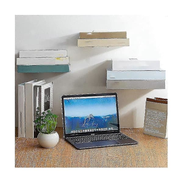 Invisible Floating Bookshelf Floating Book Organizer Wall Mounted Perforated Bookshelf Fits Whit-FF-