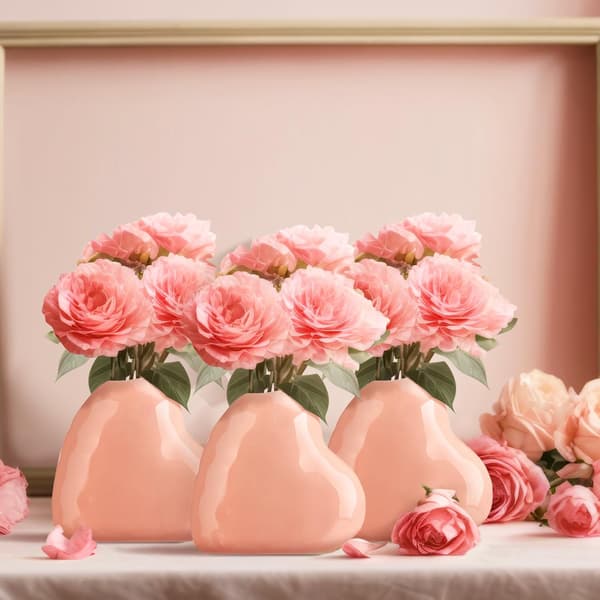 3 stk. Valentinsdagshjerte til midtpunkter bryllupsfest Pink