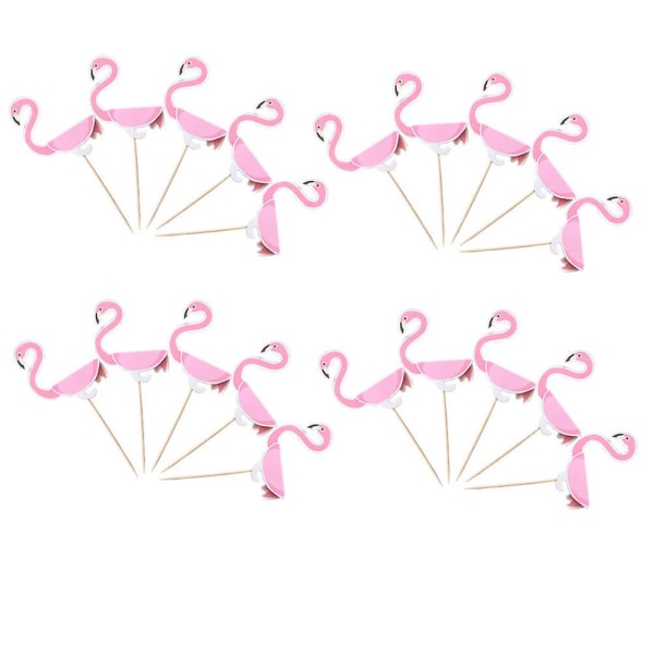 10 stk Hawaii 3D Flamingo Kaketopper Kakepinner Kakedekorasjon For Tropisk Sommer Hawaii Fest10 10pcs