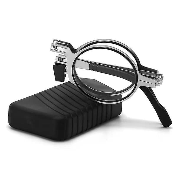Men's Ultralight Titanium Material Screwless Foldable Anti-blue Reading Glasses 300 degrees circular 300 degrees circular