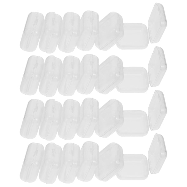 100 st Prydnadskrokar Fiskkrokar Lådor Mini Plast Lådor Nagelädellåda Liten genomskinlig smyckeskrin Liten genomskinlig förvaringslåda Transparent3,5X3,5X1,8CM Transparent 3.5X3.5X1.8CM
