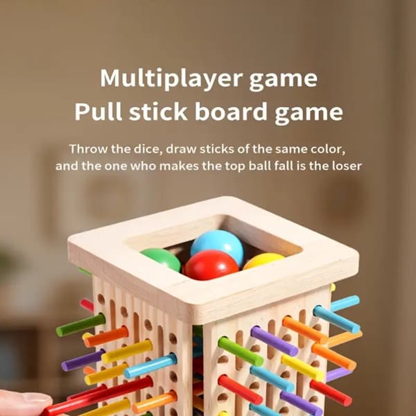 3-in-1 Montessori-puutikkupeli