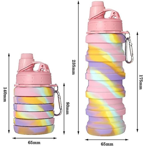 500ml Kids Water Bottle,silicone Collapsible Drink Bottle For Kids