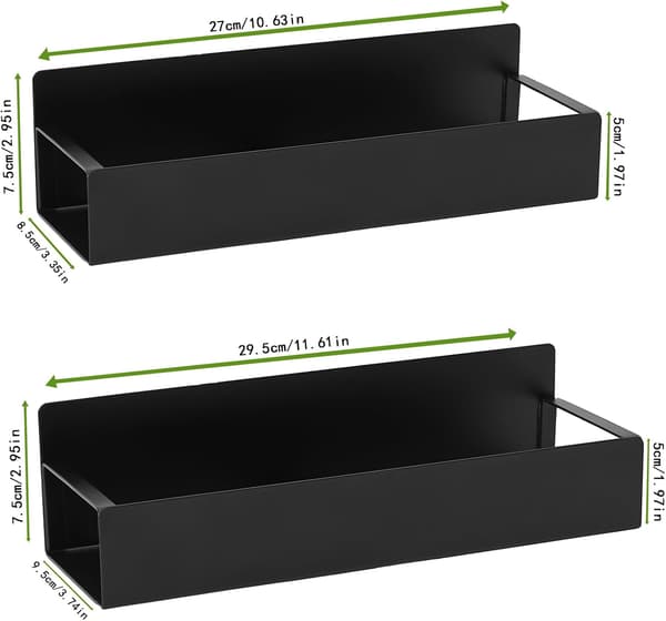 Magnetic Spice Rack for Refrigerator (2-pack), Movable Magnetic Spice Rack, Kitchen Storage Shelf, Suitable for Refrigerators and Microwaves.