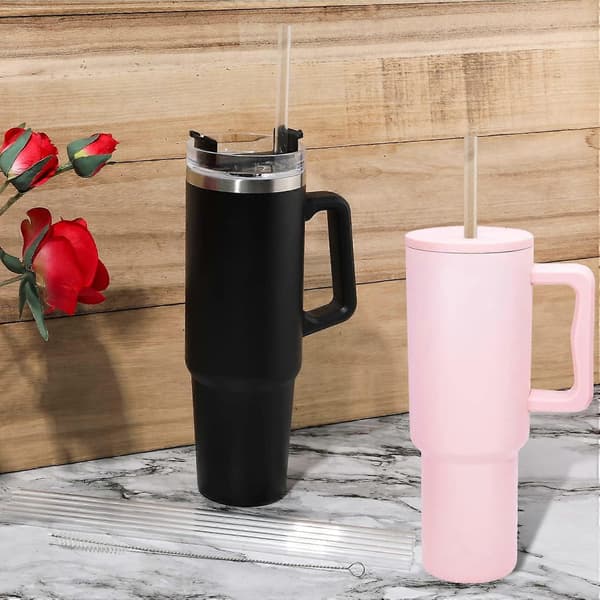 Replacement Straws for Stanley Cup 6-pack Reusable BPA with Cleaning Brush for 40 oz and 30 oz Tumblers