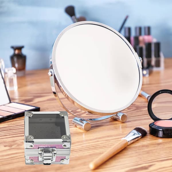Fodral 25 hål Transparent skydd Dammtät spikborr Förvaringslåda Rosa