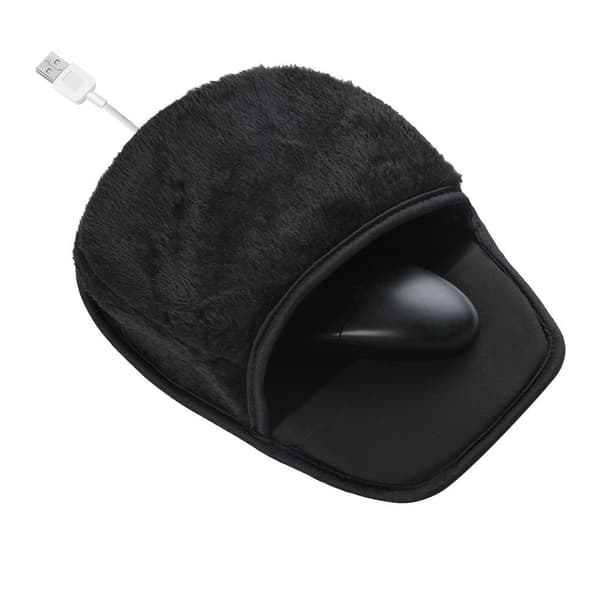 USB-oppvarmet musematte Vinteroppvarmet musematte Skrivehåndvarmer for datamaskin PC bærbar datamaskin Bærbar skrivehåndvarmer Spillmusematte (svart)