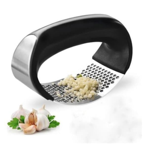 Garlic Press in Steel - Black Garlic Press
